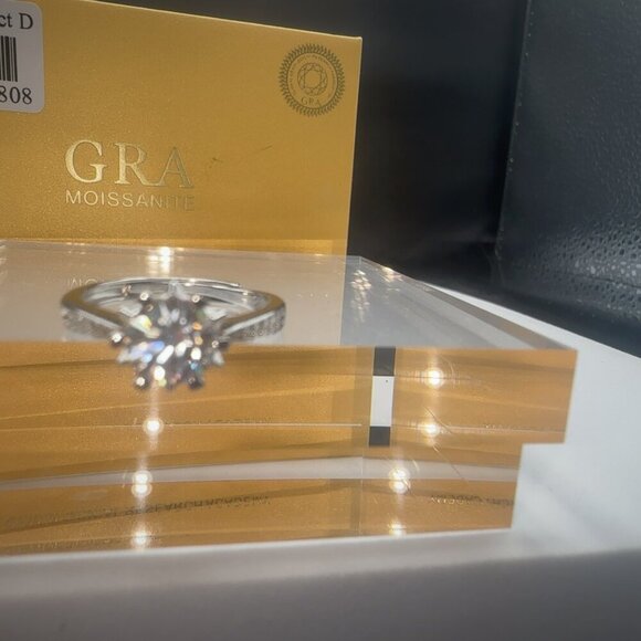 Custom 925 Sterling Silver Moissanite Ring Adjustable 1CT - Picture 12 of 15